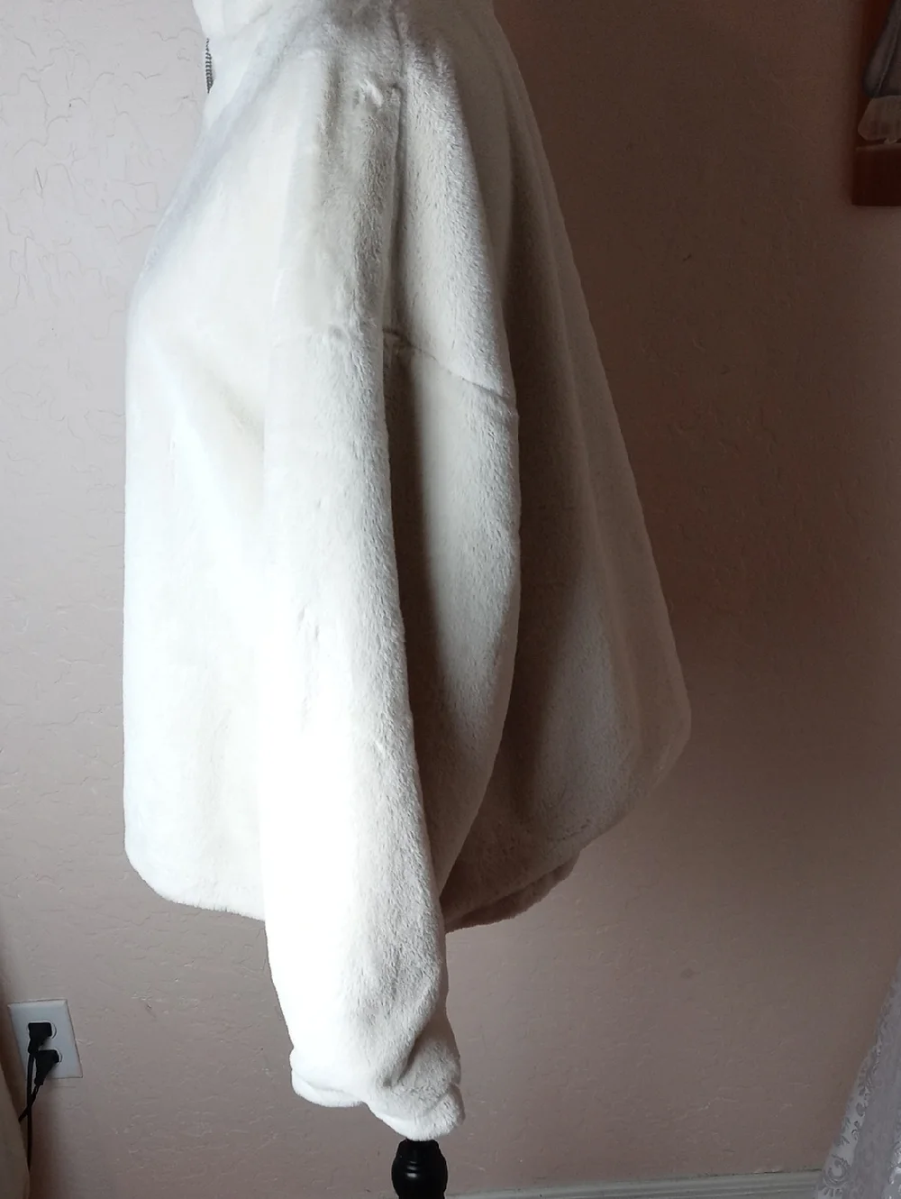 a new day Cream Plush Faux Fur Half-Zip Teddy Jacket_3